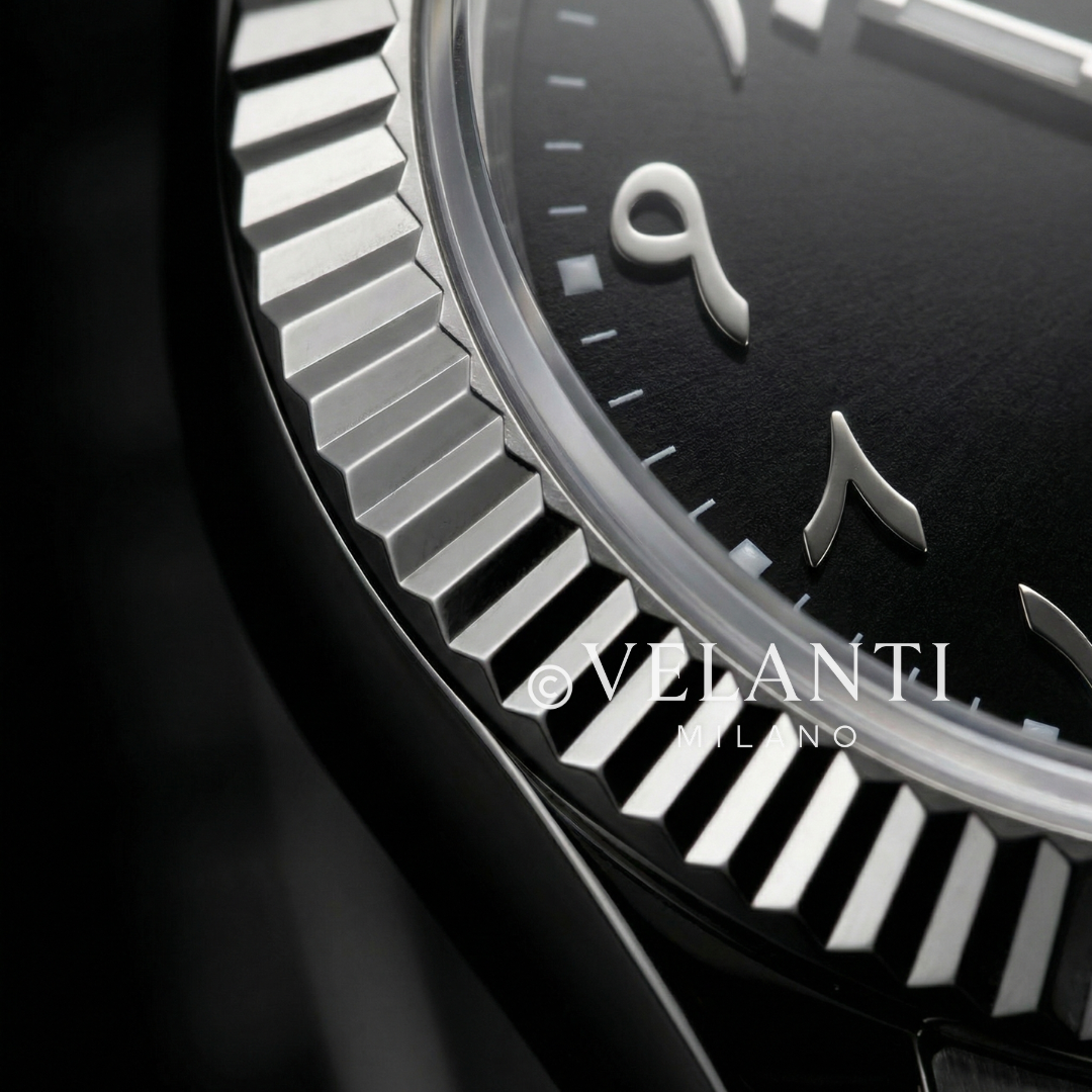 Datejust-style custom mod watch, Velanti Milano Veljust Black Arabic, product photo 9