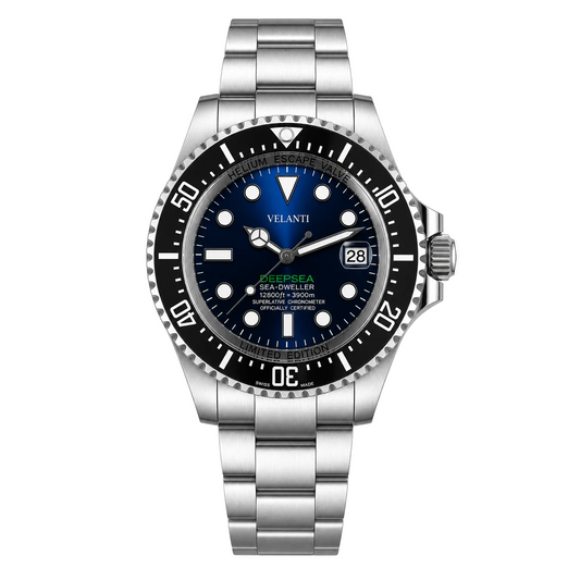 Submariner-style custom mod watch, Velanti Milano Velmariner Deepsea, main product photo