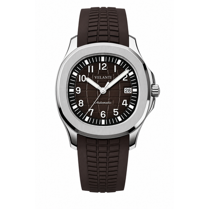 Aquanaut-style custom mod watch, Velanti Milano Velnaut Brown, main product photo