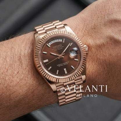 Seikojust | Daydate Rose Gold - Chocolate Crystals