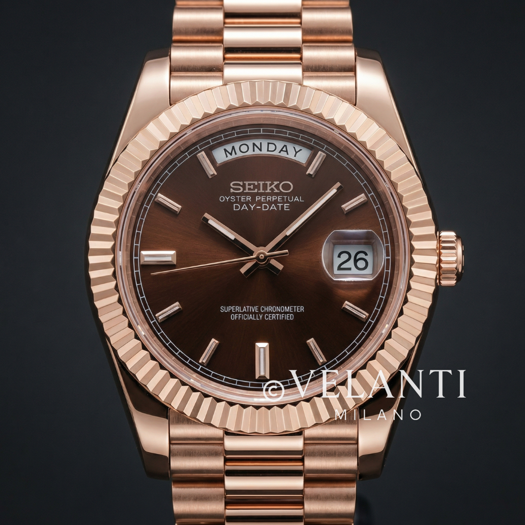 Seikojust | Daydate Rose Gold - Chocolate Crystals