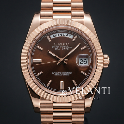 Seikojust | Daydate Rose Gold - Chocolate Crystals
