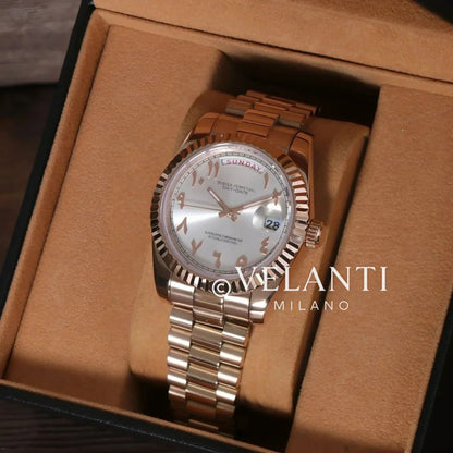 Seikojust | Daydate Rose Gold - White Arabic