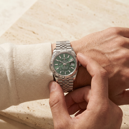 Datejust-style custom mod watch, Velanti Milano Veljust Sky Dweller Mint Green, product photo 3