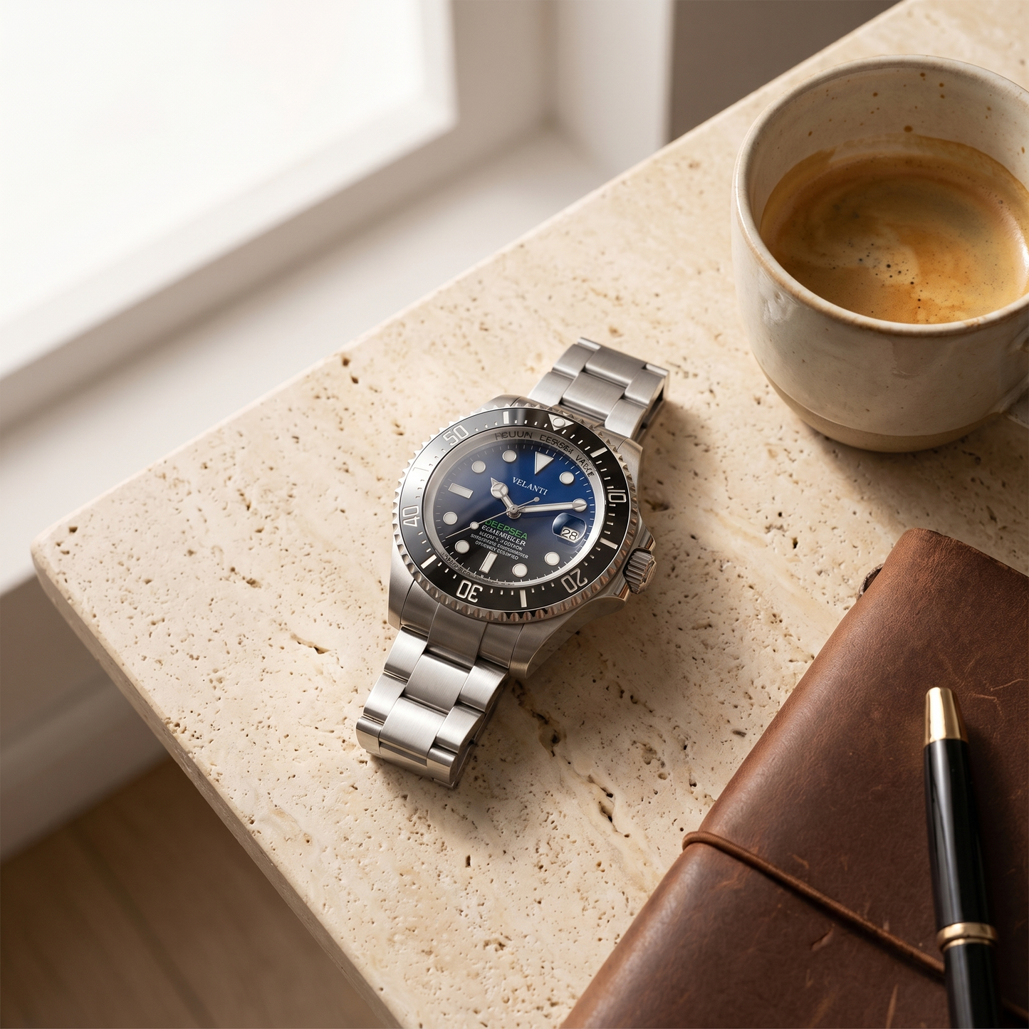 Submariner-style custom mod watch, Velanti Milano Velmariner Deepsea, product photo 3