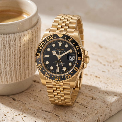 GMT-style custom mod watch, Velanti Milano Gmtvel Gold, product photo 3