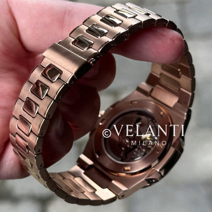 NAUTIKO | Rose Gold Chocolate Open Heart 