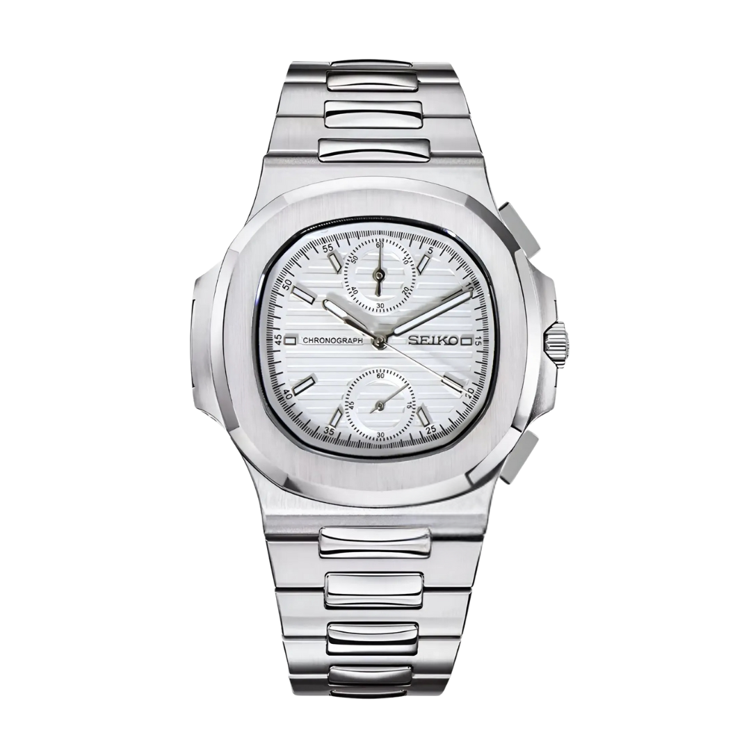 Nautiko Chrono White Seiko mod watch | Velanti Milano