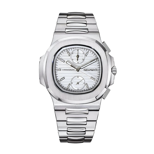 Nautiko Chrono White Seiko mod watch | Velanti Milano
