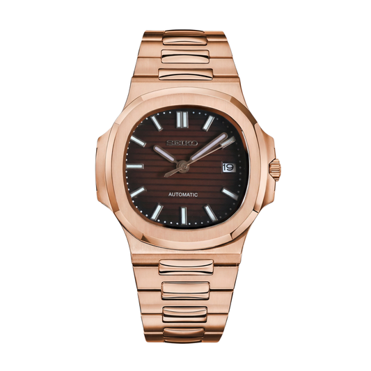Nautiko Rose Gold Brown Seiko mod watch | Velanti Milano