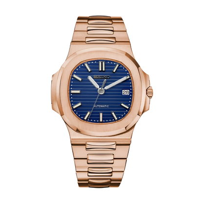 Nautiko Rose Gold Royal Blue Seiko mod watch | Velanti Milano