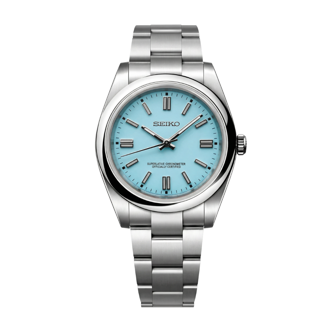 Oysteiko Tiffany Blue Seiko mod watch | Velanti Milano