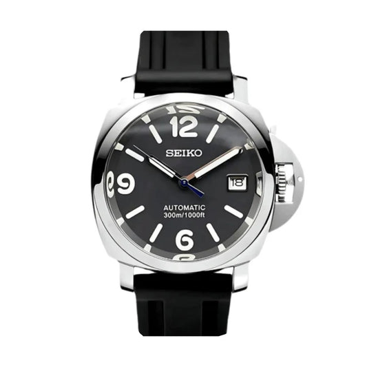 Paneiko Black Rubber Seiko mod watch | Velanti Milano