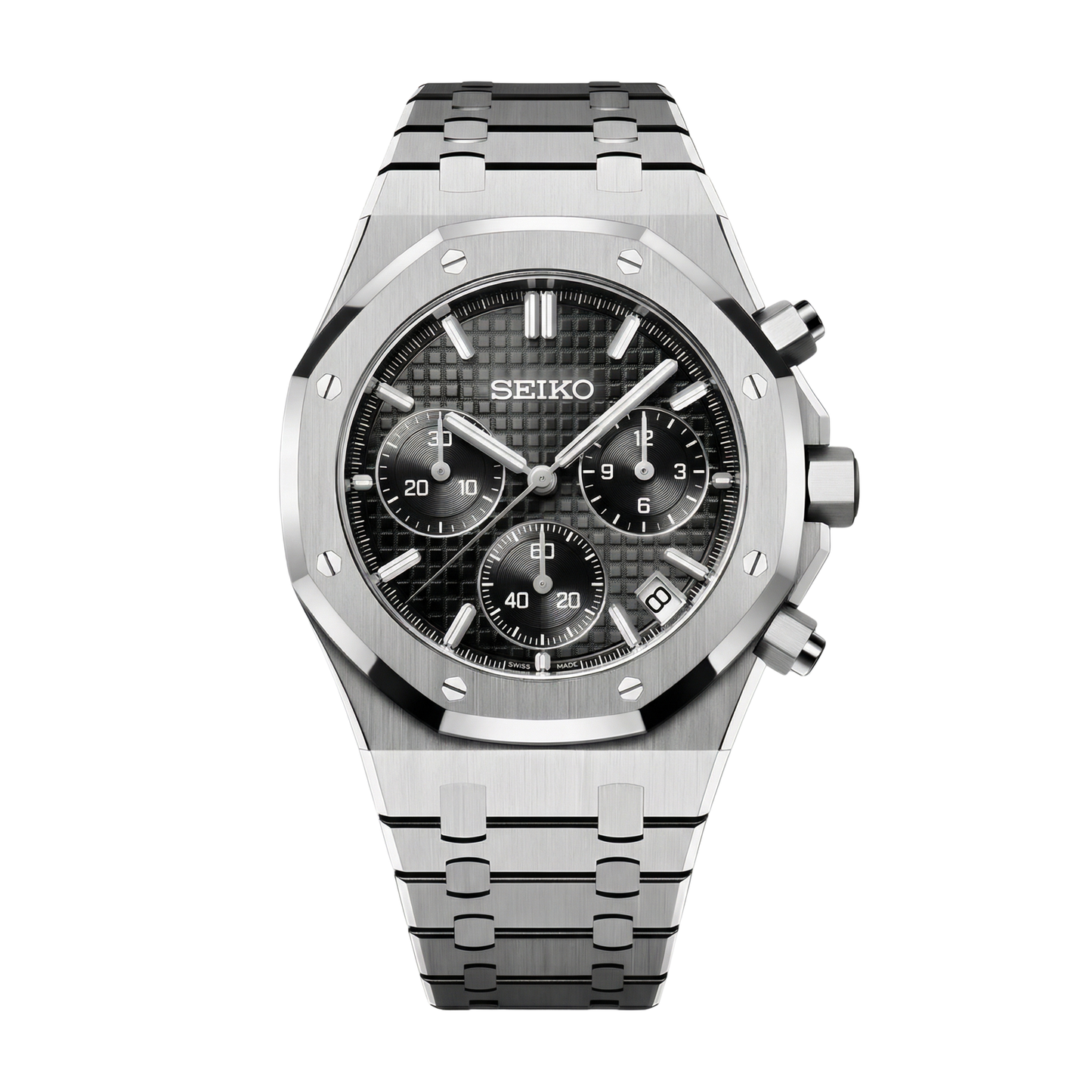 Royal Seikoak Chrono Black Seiko mod watch | Velanti  Milano
