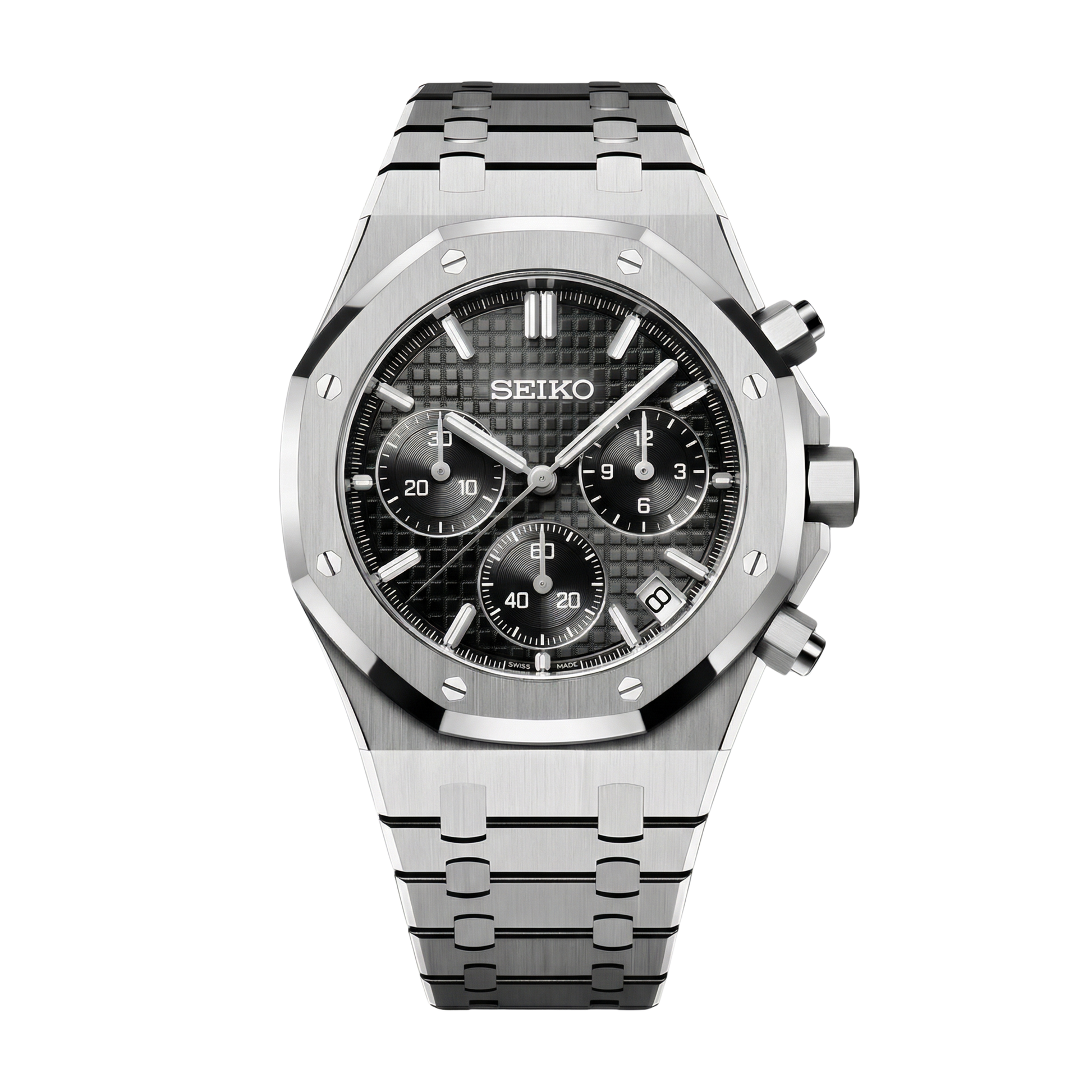 Royal Seikoak Chrono Black Seiko mod watch | Velanti  Milano
