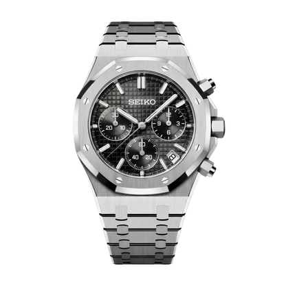 Royal Seikoak Chrono Black Seiko mod watch | Velanti  Milano