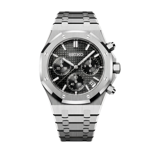 Royal Seikoak Chrono Black Seiko mod watch | Velanti  Milano