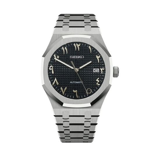 Royal Seikoak Arabic Black Seiko mod watch | Velanti Milano