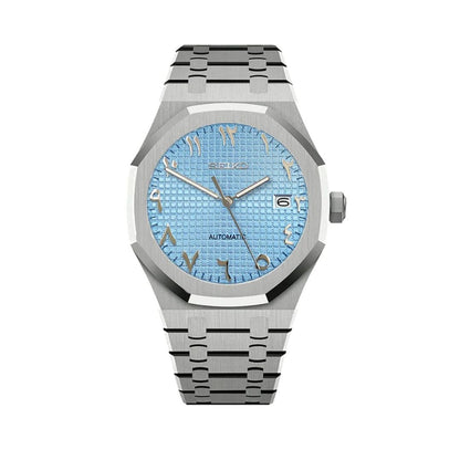 Royal Seikoak Arabic Ice Blue Seiko mod watch | Velanti Milano