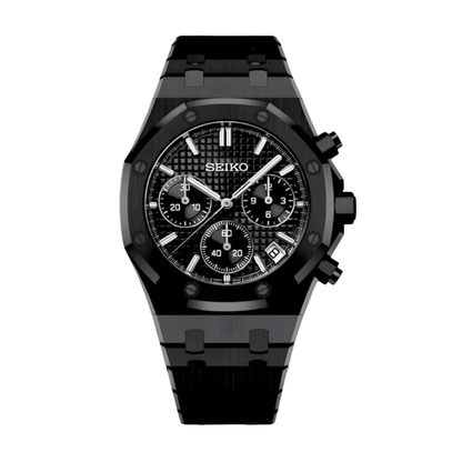 Royal Seikoak Chrono Triple Black Seiko mod watch | Velanti Milano