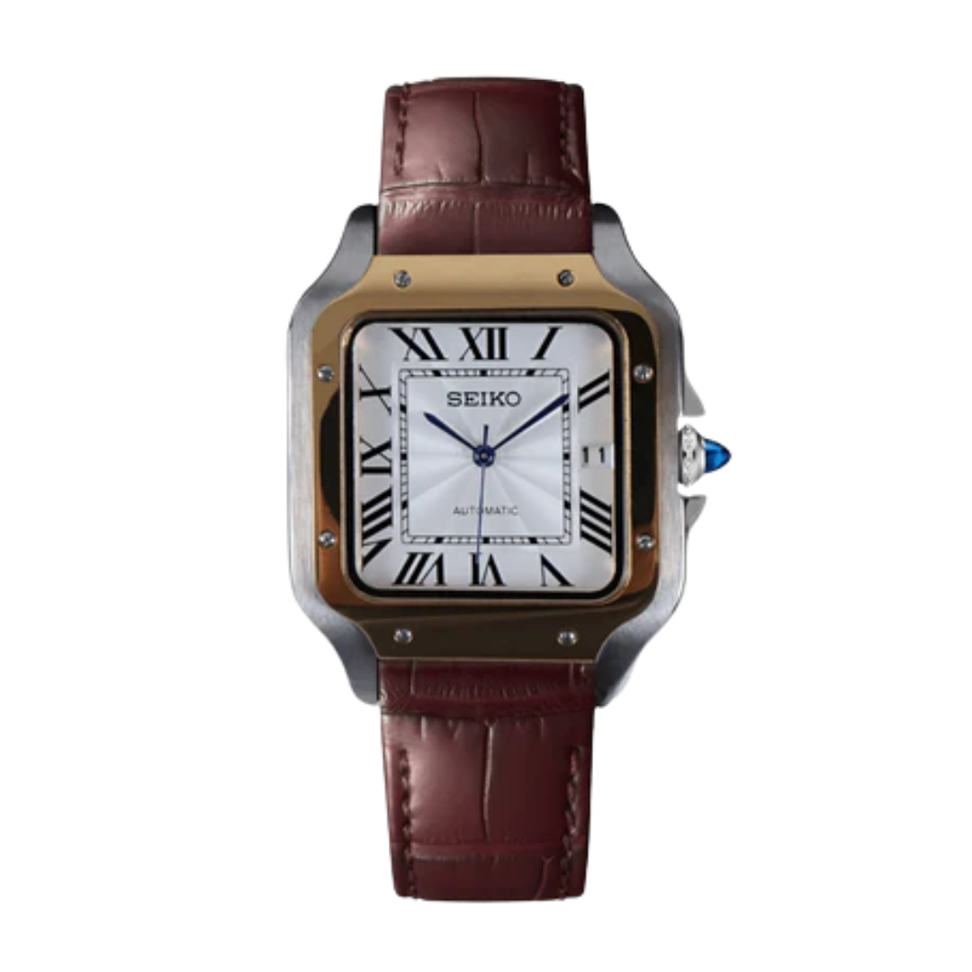 Santeiko White Brown Leather mod watch | Velanti Milano