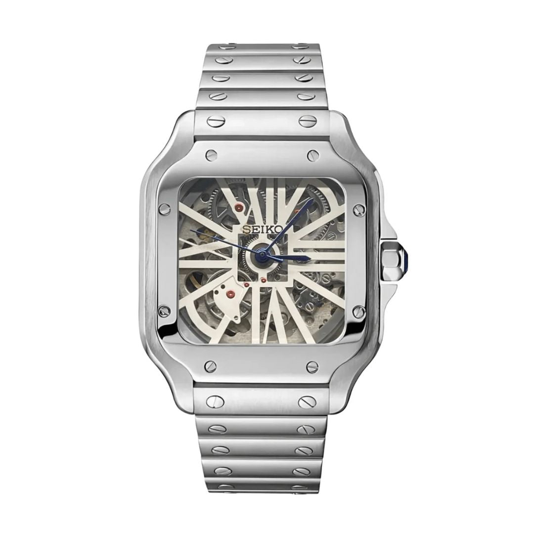 Santeiko White Skeleton Seiko mod watch | Velanti Milano