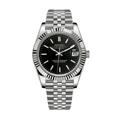 Seikojust Classic Black Seiko mod watch | Velanti Milano