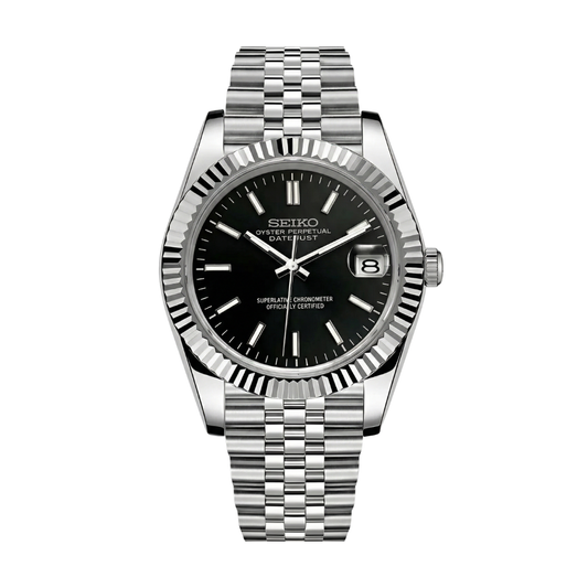 Seikojust Classic Black Seiko mod watch | Velanti Milano