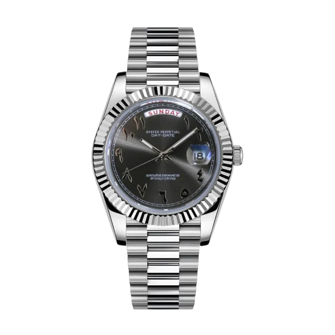 Seikojust Daydate Arabic Deep Grey Seiko mod watch | Velanti Milano