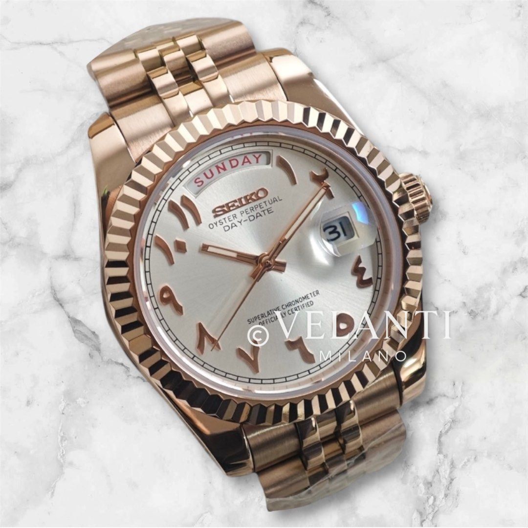 Seikojust | Daydate Rose Gold - White Arabic