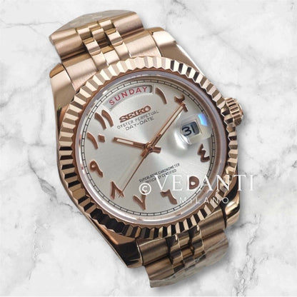 Seikojust | Daydate Rose Gold - White Arabic