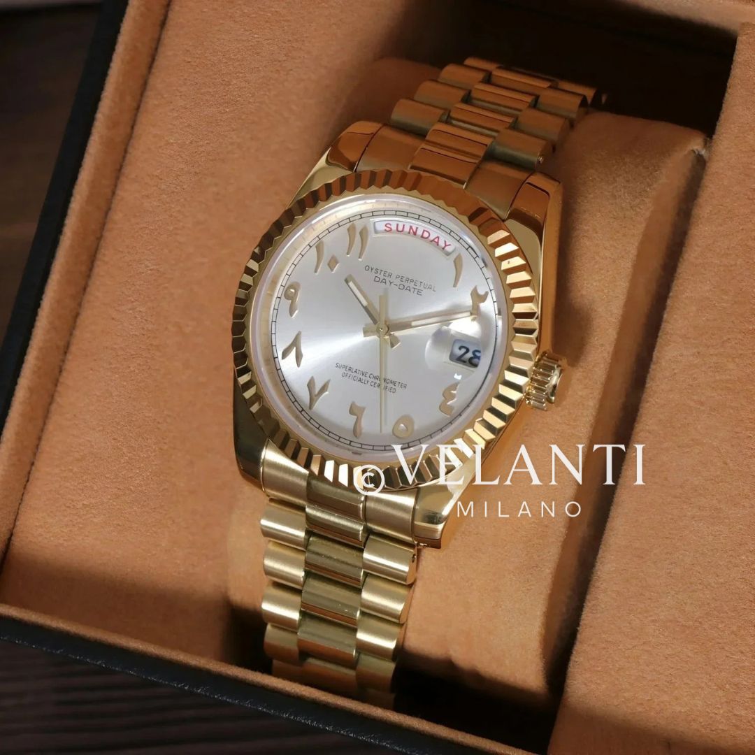 Seikojust | Daydate Yellow Gold - White Arabic