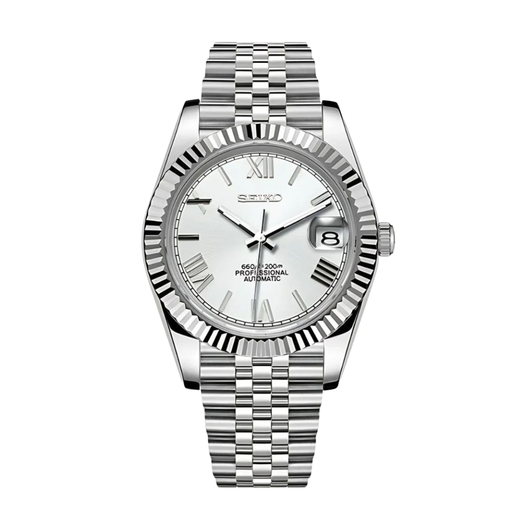 Seikojust Roman Silver Seiko mod watch | Velanti Milano