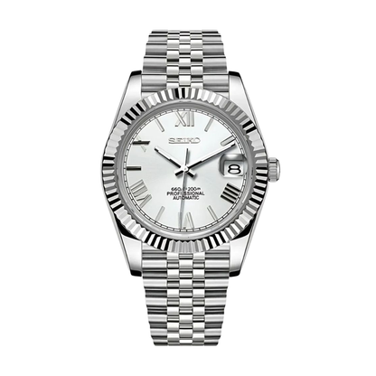 Seikojust Roman Silver Seiko mod watch | Velanti Milano