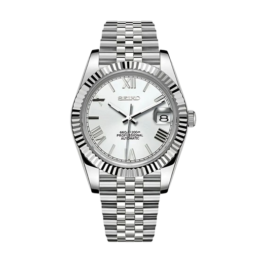 Seikojust Roman Silver Seiko mod watch | Velanti Milano