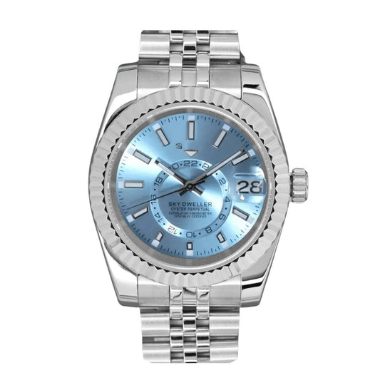 Seikojust Sky Dweller Ice Blue Seiko mod watch | Velanti Milano