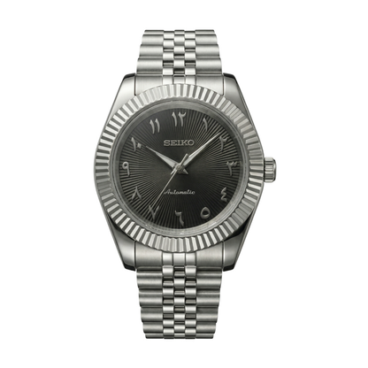 THE DAWN Black Arabic Dial Seiko mod watch | Velanti Milano