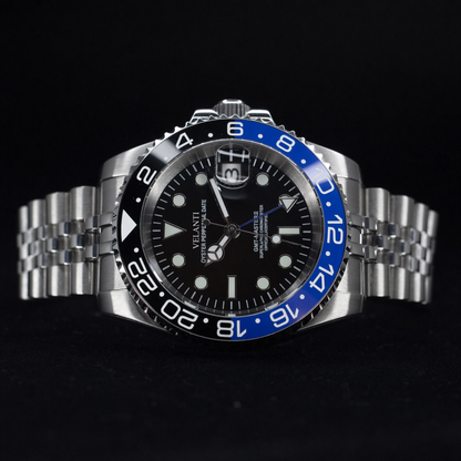 GMT-style custom mod watch, Velanti Milano Gmtvel Batman, product photo 3