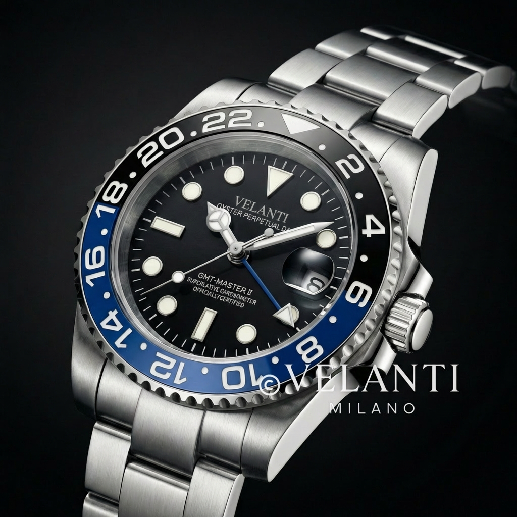 GMT-style custom mod watch, Velanti Milano Gmtvel Batman, product photo 5