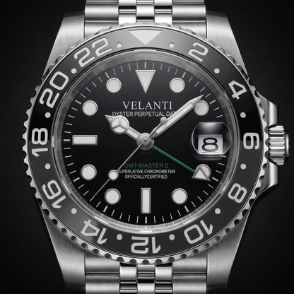 GMT-style custom mod watch, Velanti Milano Gmtvel Bruce Wayne, product photo 3