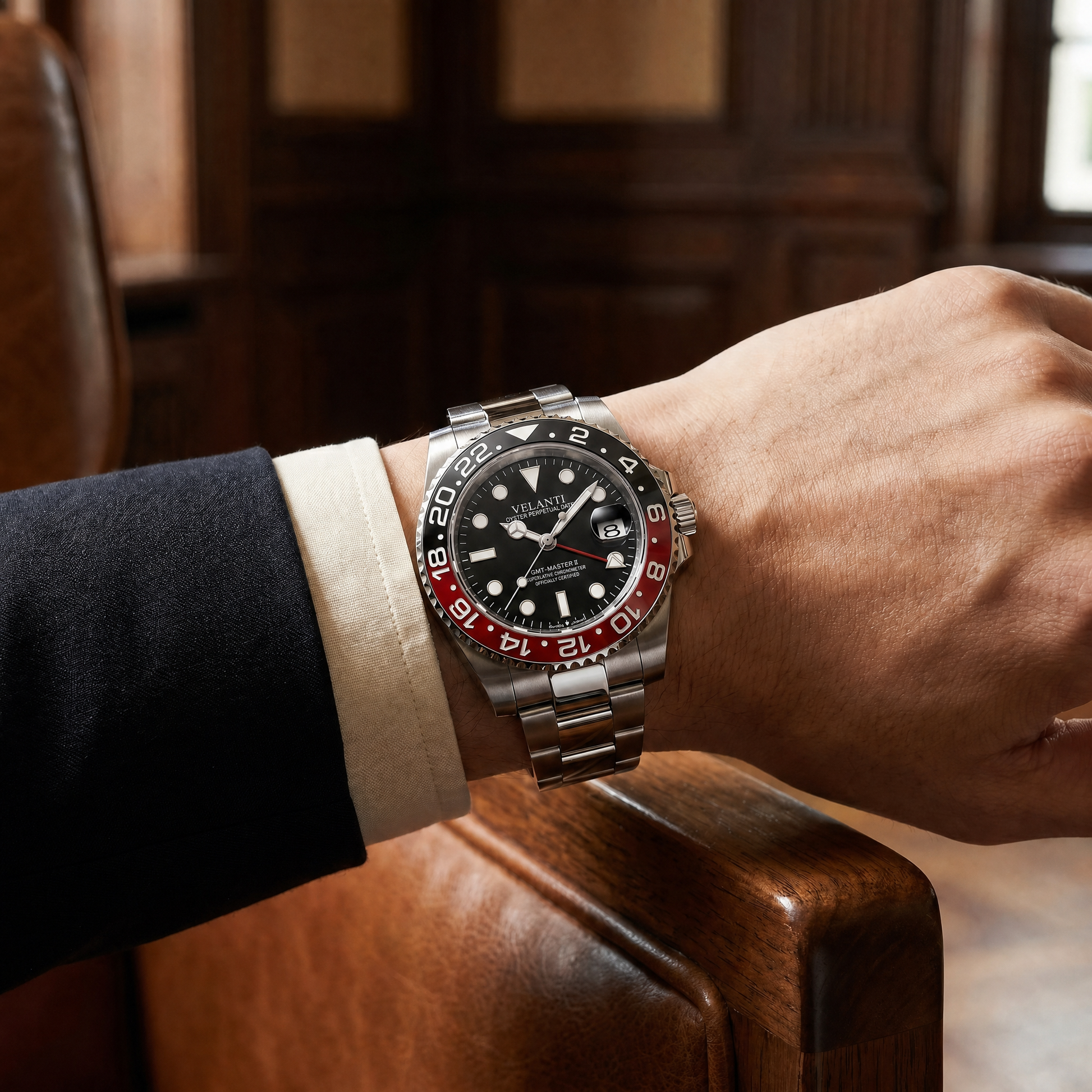 GMT-style custom mod watch, Velanti Milano Gmtvel Coke, product photo 7