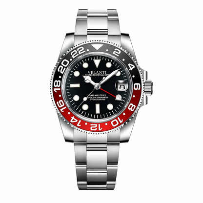 GMT-style custom mod watch, Velanti Milano Gmtvel Coke, main product photo