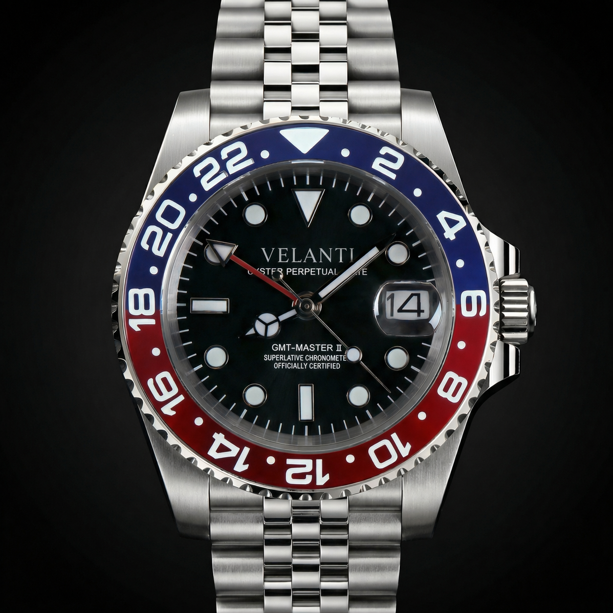 GMT-style custom mod watch, Velanti Milano Gmtvel Pepsi, product photo 3