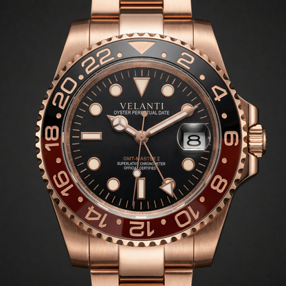 GMT-style custom mod watch, Velanti Milano Gmtvel Rootbeer, product photo 3