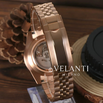 GMT-style custom mod watch, Velanti Milano Gmtvel Rose Gold Rootbeer, product photo 5