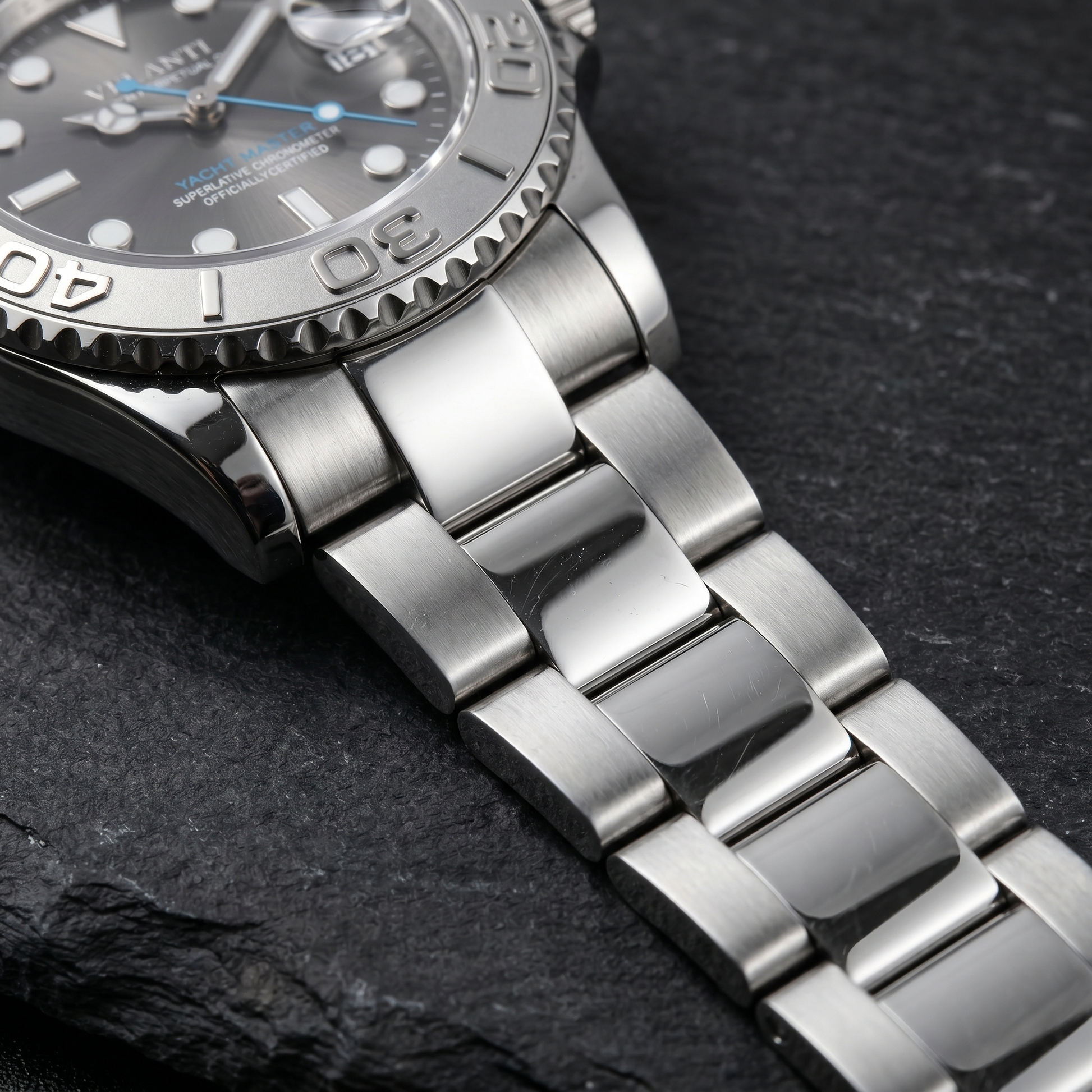 Submariner-style custom mod watch, Velanti Milano Velmariner Silver, product photo 3