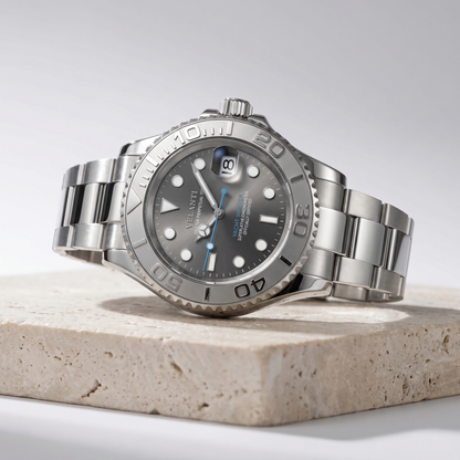 Submariner-style custom mod watch, Velanti Milano Velmariner Silver, product photo 2