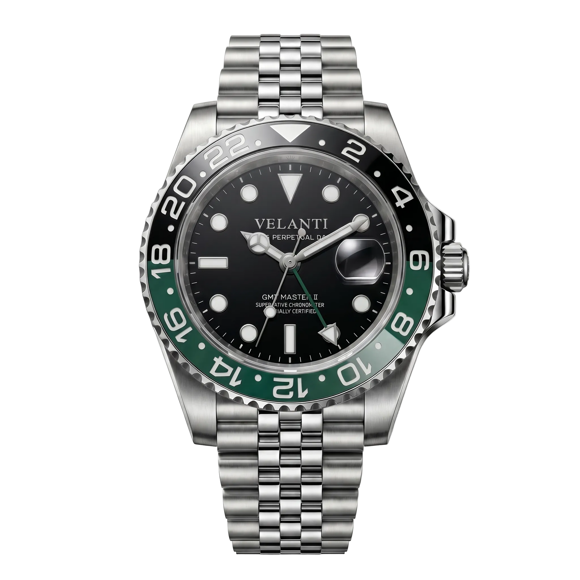 GMT-style custom mod watch, Velanti Milano Gmtvel Sprite, main product photo