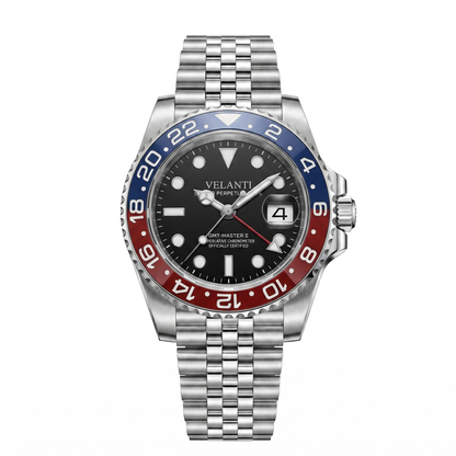 GMT-style custom mod watch, Velanti Milano Gmtvel Pepsi, main product photo