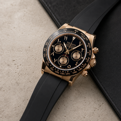 Daytona-style custom chronograph watch, Velanti Milano Veltona Arabic Rose Gold, product photo 4